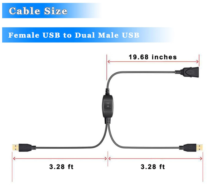 Herfair USB Splitter 1 in 2 Out Switch for Two Computers Connected One...