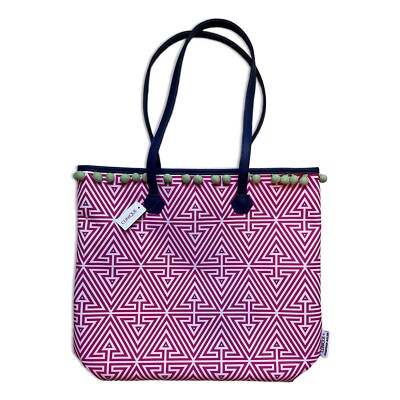 Clinique Tote Bag Shopping Shoulder Travel Large Pink Lipstick Jonathan Adler