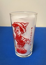 "Copa de vaso roja Pinocho Disney 4 1/4"" WALT DISNEY PRODUCTIONS"