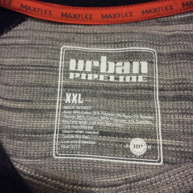 Urban Pipeline Mens Thermal Crewneck Shirt Size XXL 2xl Gray for sale