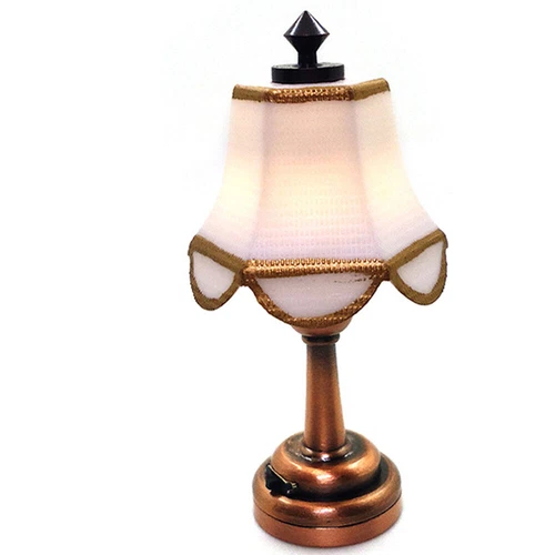 1/2x 1/12 für Puppenhaus Miniatur Tischlampe LED Licht Lampe Batterie Einsatz Dekor USA - Bild 2 von 21