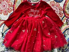 PINK  VIOLET Red Merry Bright Rhinestone Velvet Christmas Dress Tulle Girls 4