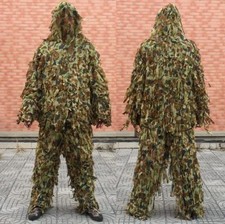 Tuta Ghillie 3D leggera mimetica abbigliamento caccia set giacca e pantaloni con cappuccio