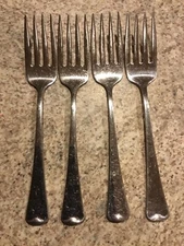 (4)‼️1881 ROGERS ONEIDA LTD‼️AMERICAN ARTISTRY‼️STAINLESS SALAD FORKS