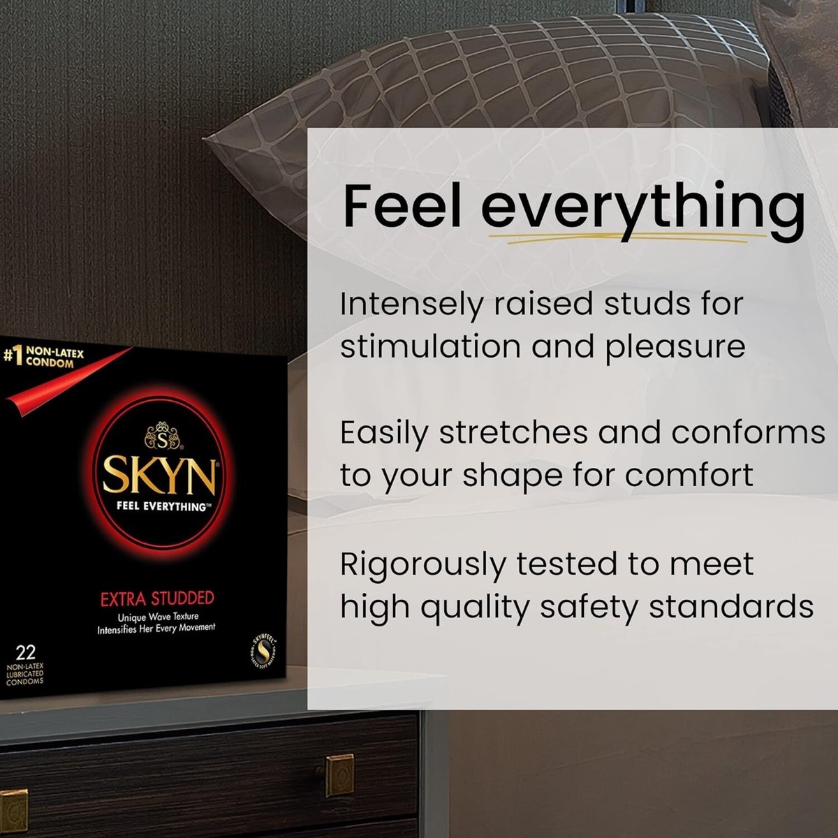 SKYN Extra Studded Condoms Non-Latex Ultra Thin Natural Feel 22 Count | eBay