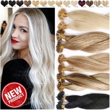 200Strands Russian U-Tip Nail 100% Remy Human Hair Extensions Pre Bonded Keratin