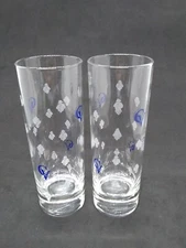 Set of 2 Courvoisier Tall Bar CV Made in France Heavy bottom glassware 6"