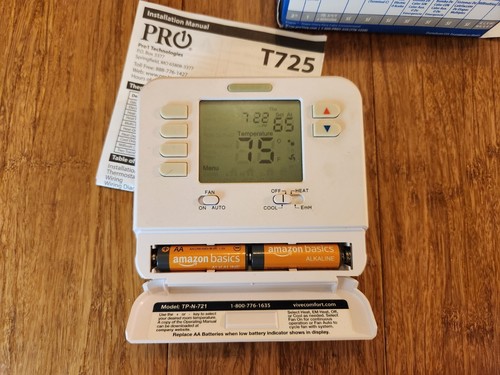 Pro1 IAQ T725 5+1+1 Day Dual-Powered Programmable Thermostat, 2H/1C - Picture 6 of 8