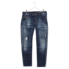 DIESEL SLEENKER-X SLIM-SKINNY SLIM SKINNY JEANS PAINT DAMAGE DENIM PANTS Used