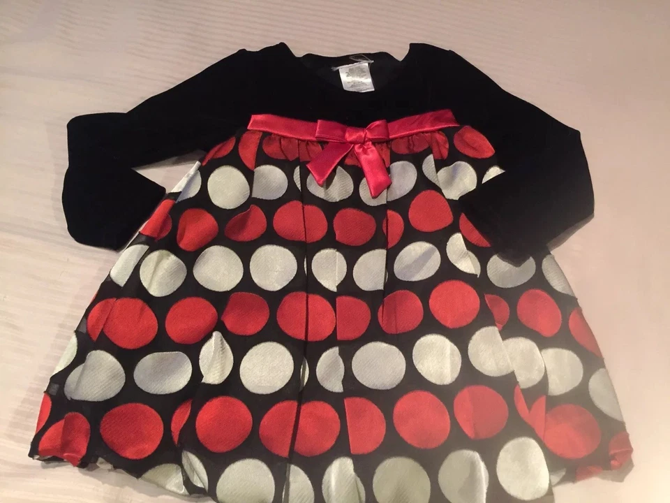 Jessica Ann Niñas 2 Piezas Rojo Negro Vacaciones Set Talla 4 Foto 2 de 4