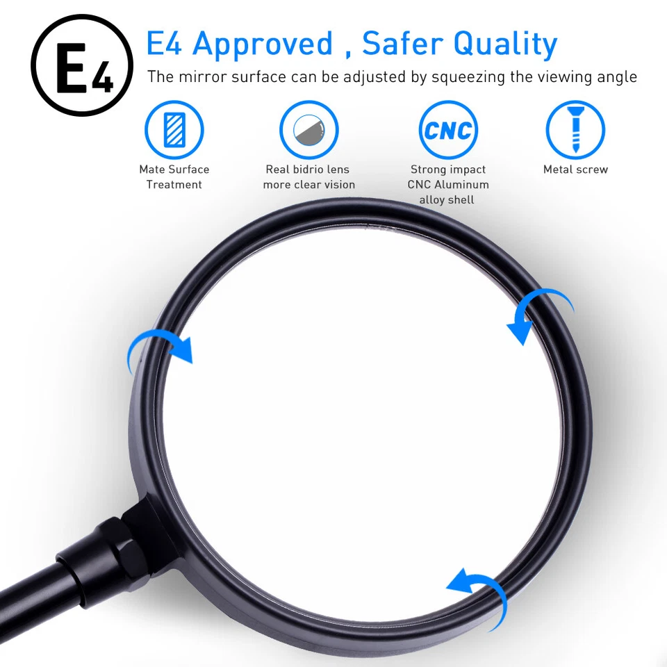 2x Espejos retrovisores laterales redondos de vástago largo para motocicleta Vespa Sprint 150s GTS GTV LX150 Foto 3 de 4