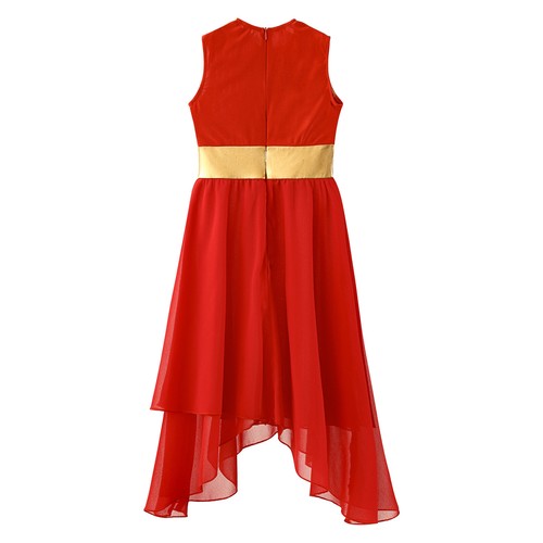 Girls Sparkly Metallic Sleeveless Lyrical Dance Dress Praise Worship Dancewear - Picture 9 of 41
