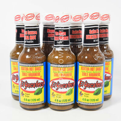 7 El Yucateco CHILE HABENERO XXXTRA HOT SAUCE Salsa Picante 4 ounce bottle
