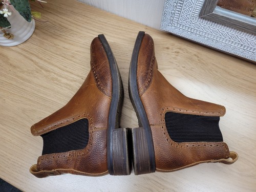 EUC Womens Brown Fatface Brogue Leather Chelsea Ankle Boots size 7 EU 41 - Picture 9 of 18