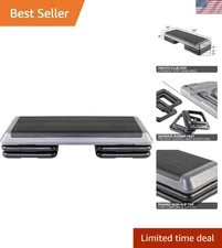 Durable Step Exercise Platform with 4 Height Options for Customizable Workouts