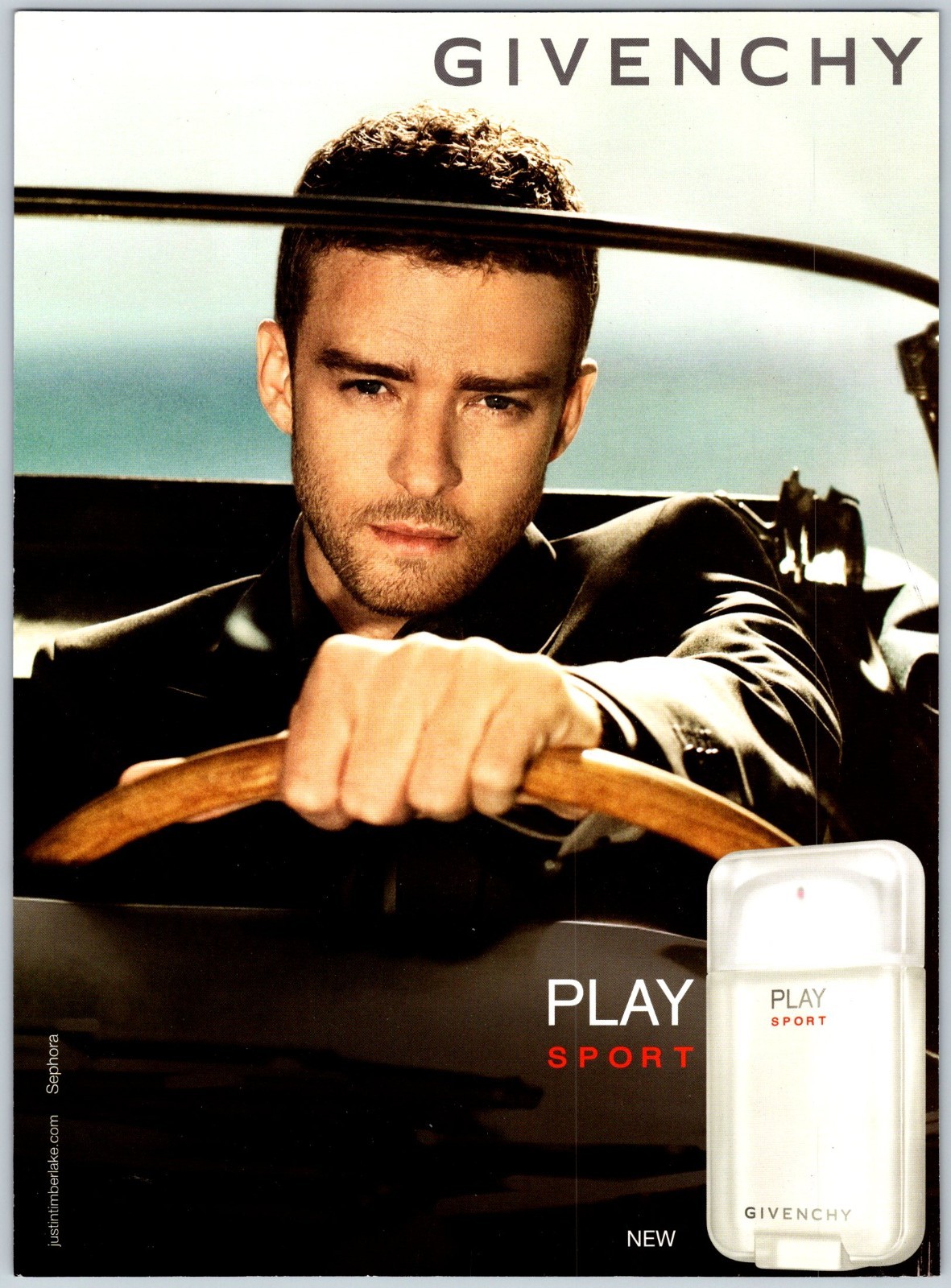 2012 JUSTIN TIMBERLAKE GIVENCHY FRAGRANCE Vintage 8"X11" Magazine Ad HTN59