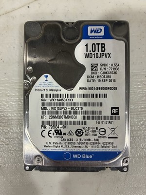 WD Blue WD10JPVX-60JC3T0 1TB 5400RPM Laptop 2.5'' SATA Hard Drive - HBOT2BK READ!