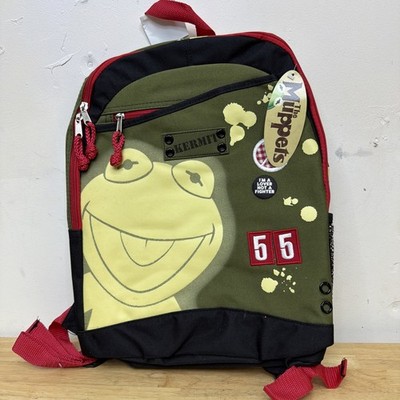 The Muppets Backpack Kermit The Frog Green NEW with Bonus Sticky Notes 2 Pack!