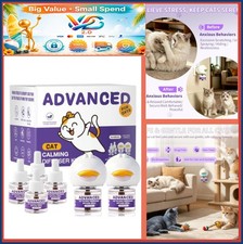 Cat Calming Diffuser Kit 2 Diffusers 4 Refills 30-Day Pheromone Anxiety Relief