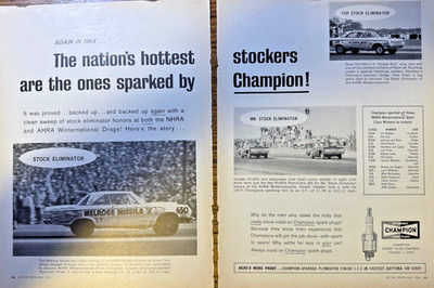 Vintage Magazine Advertisement 1964 Dependable Champion Spark Plugs