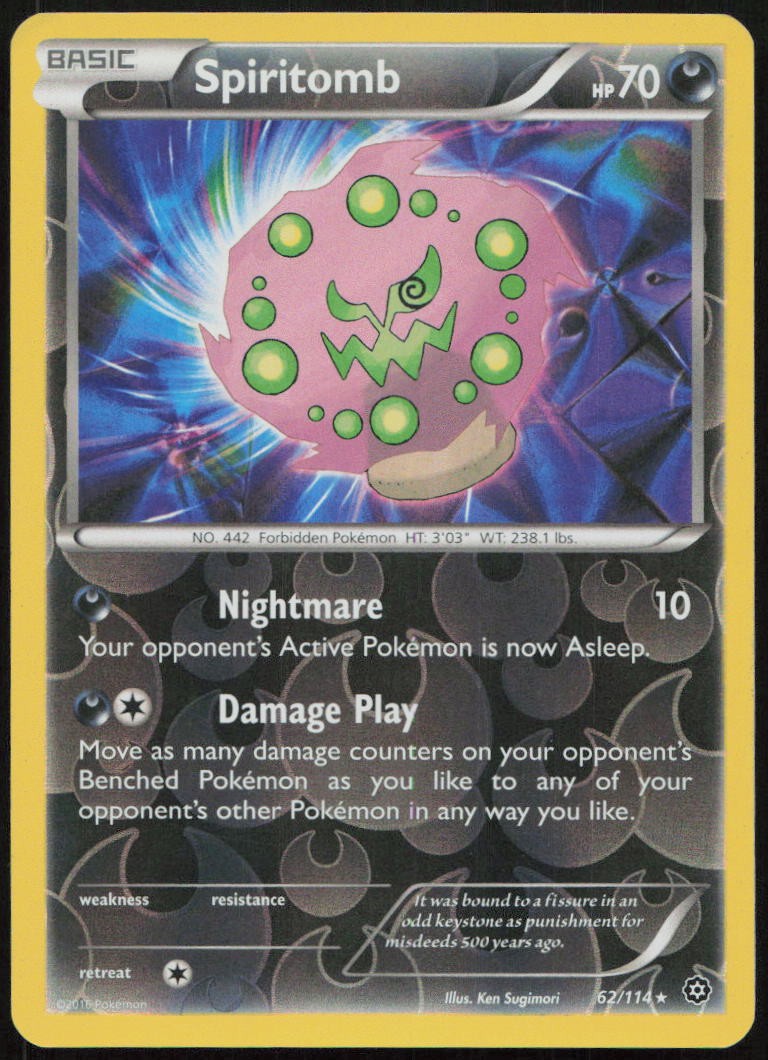 Spiritomb 62/114 LP Steam Siege Rare Reverse Holo Pokemon