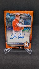 2025 Bowman Chrome Caden Powell 1st Orange Shimmer Refractor Auto /25