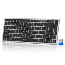 TECKNET Bluetooth Keyboard Rechargeable, 4-Device 2.4G 3BT Wireless Keyboard