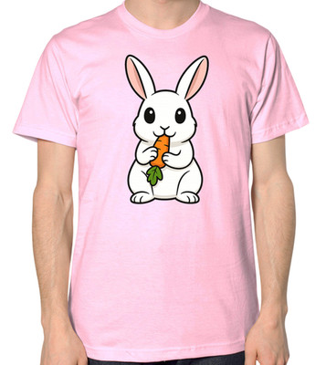 Süßes T-Shirt Hase Cartoon eine Karotte essen Unisex