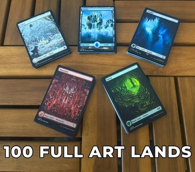 100 Full-Art Basic Lands   20 of Each Type   MTG Magic the Gathering Lot