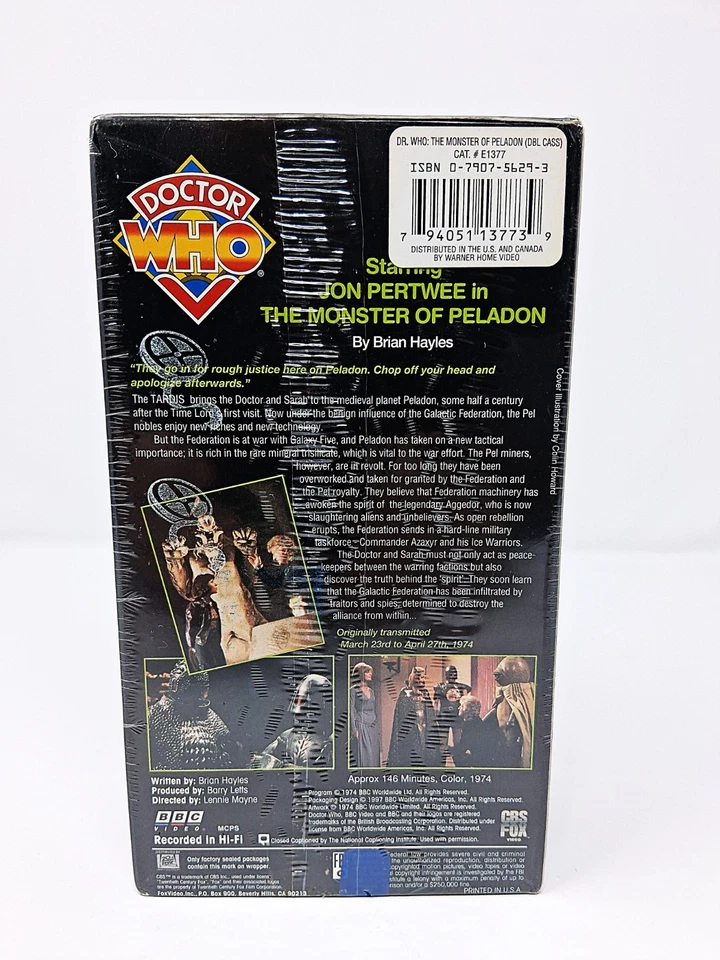Doctor Who The Monster of Peladon VHS 2 Tape Set New Old Stock Factory Sealed - Image 3 of 4