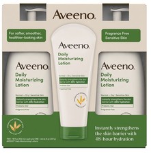 Aveeno Daily Moisturizing Body Lotion Set - FRAGRANCE FREE /SENSITIVE SKIN NIB 