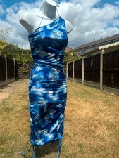 One shoulder writing detail bodycon dress S