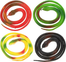 Realistic Rubber Snakes to Keep Birds Away - 4 Pieces 29 Inch Fake Snake Toys fo