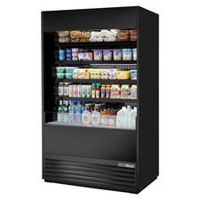 True TOAM-48-HC NSL01 48" Black Vinyl Vertical Air Curtain Merchandiser