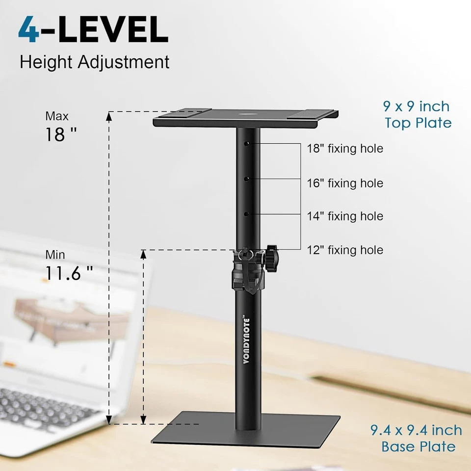 Juego de 2 soportes para altavoces de monitor de estudio de escritorio estantería soportes para altavoces Foto 4 de 4