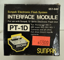 NOS Sunpak Interface Module PT-1D Pentax LX-ME-F ME super,MG-MV-MV-1 Cameras