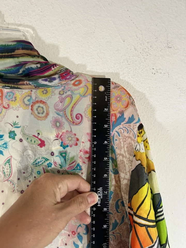 Johnny Was ladies kimono duster 2x multicolor open graphic boho lagonlook jacket - Image 2 of 4