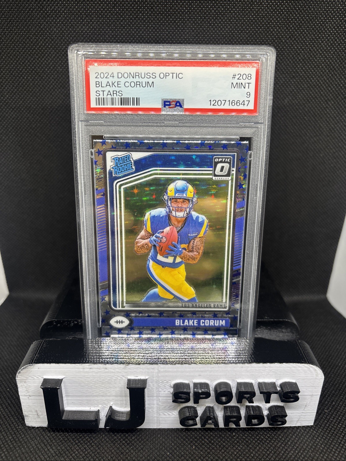 PSA 9 2024 Panini Donruss Optic Rated Rookie Blake Corum #208 Stars Prizm (RC)