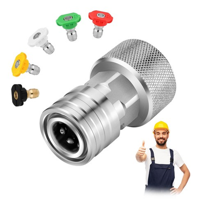 #ad 3 4quot; GHT to 1 4quot; Garden Hose to Mini Power Washer Adapter with Nozzles Set $20.56