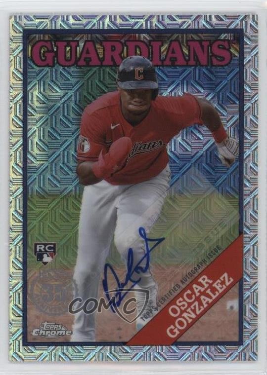 2023 Series 1 1988 Topps Chrome Silver Pack /249 Oscar Gonzalez Rookie Auto RC
