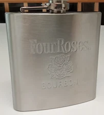 Flask Stainless Steel 6 ounce Four Roses Bourbon NWOT