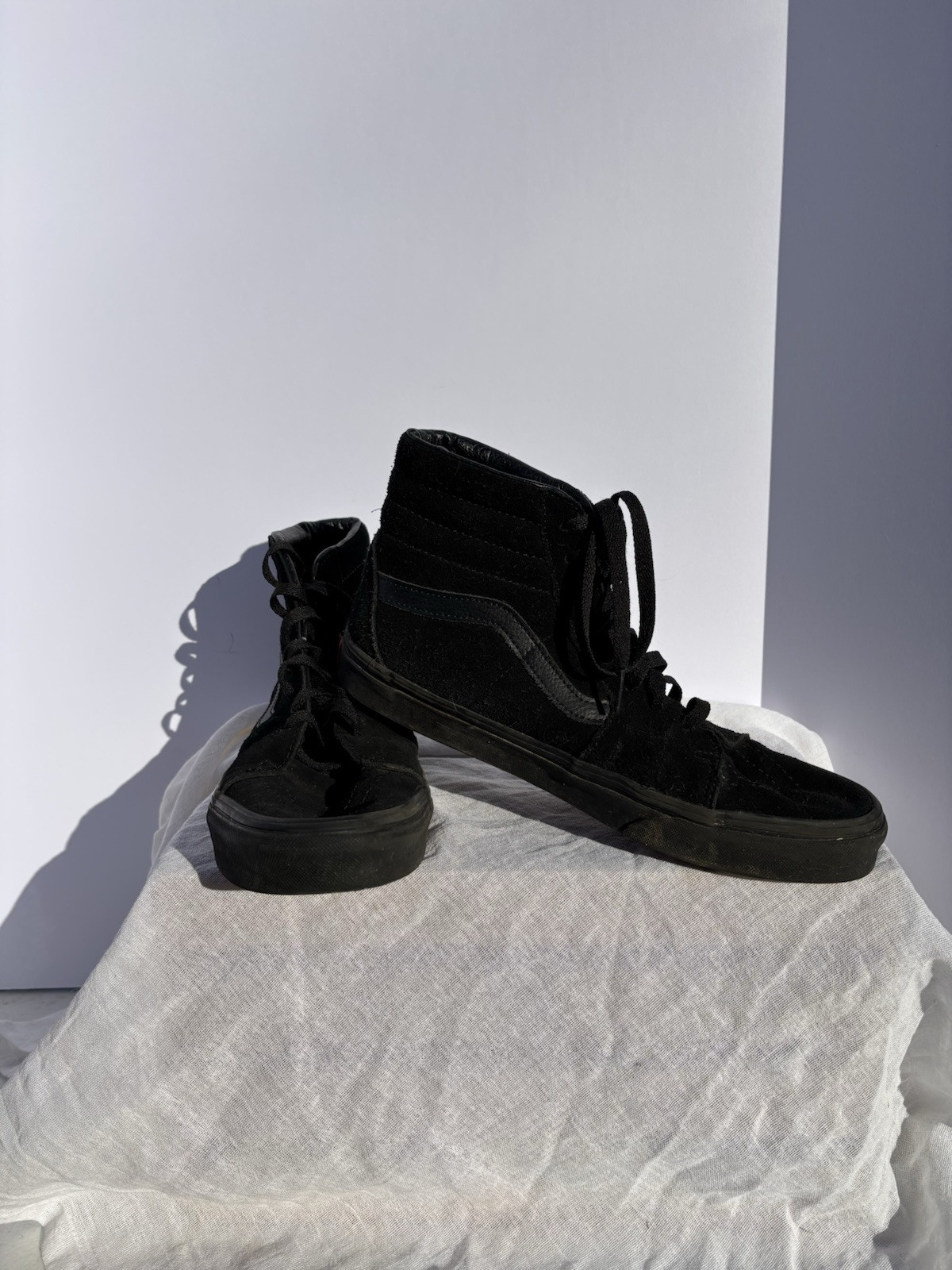 VANS SK8 BLACK SUEDE HIGHTOP SNEAKERS