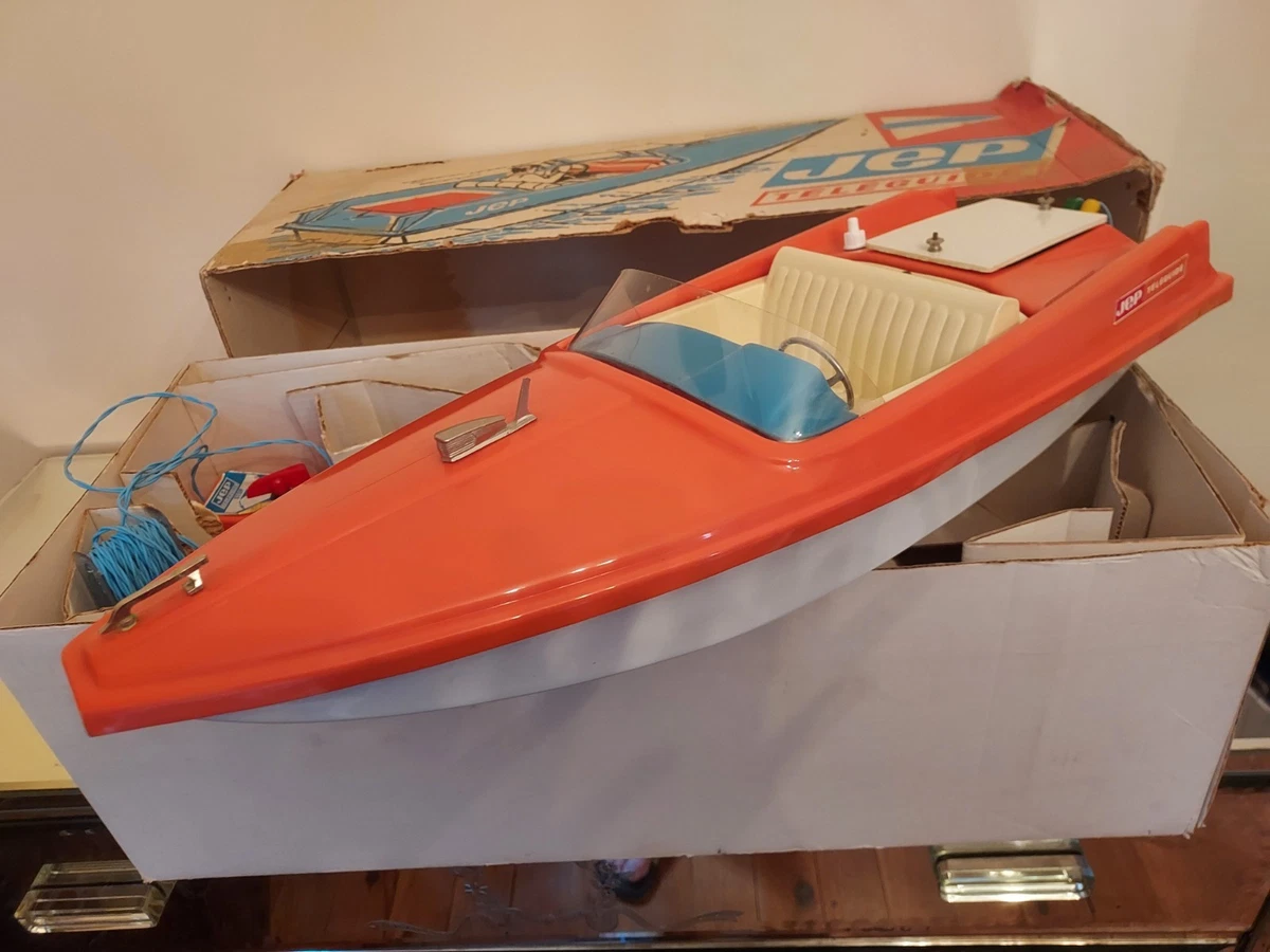 JOUET ANCIEN BOIS Bateau Belle Pinasse Bassin D'arcachon 63Cm Motorisée