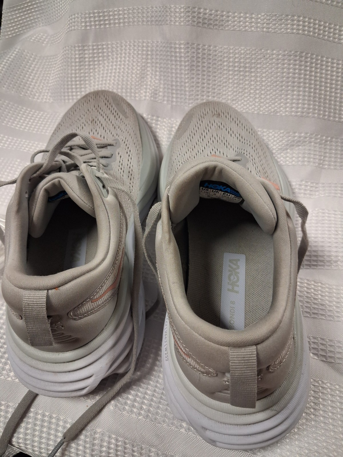 Hoka One One Bondi 8 1127952-HMLR Women 7.5 B Running Shoes Grey Sneakers  thumbnail 8