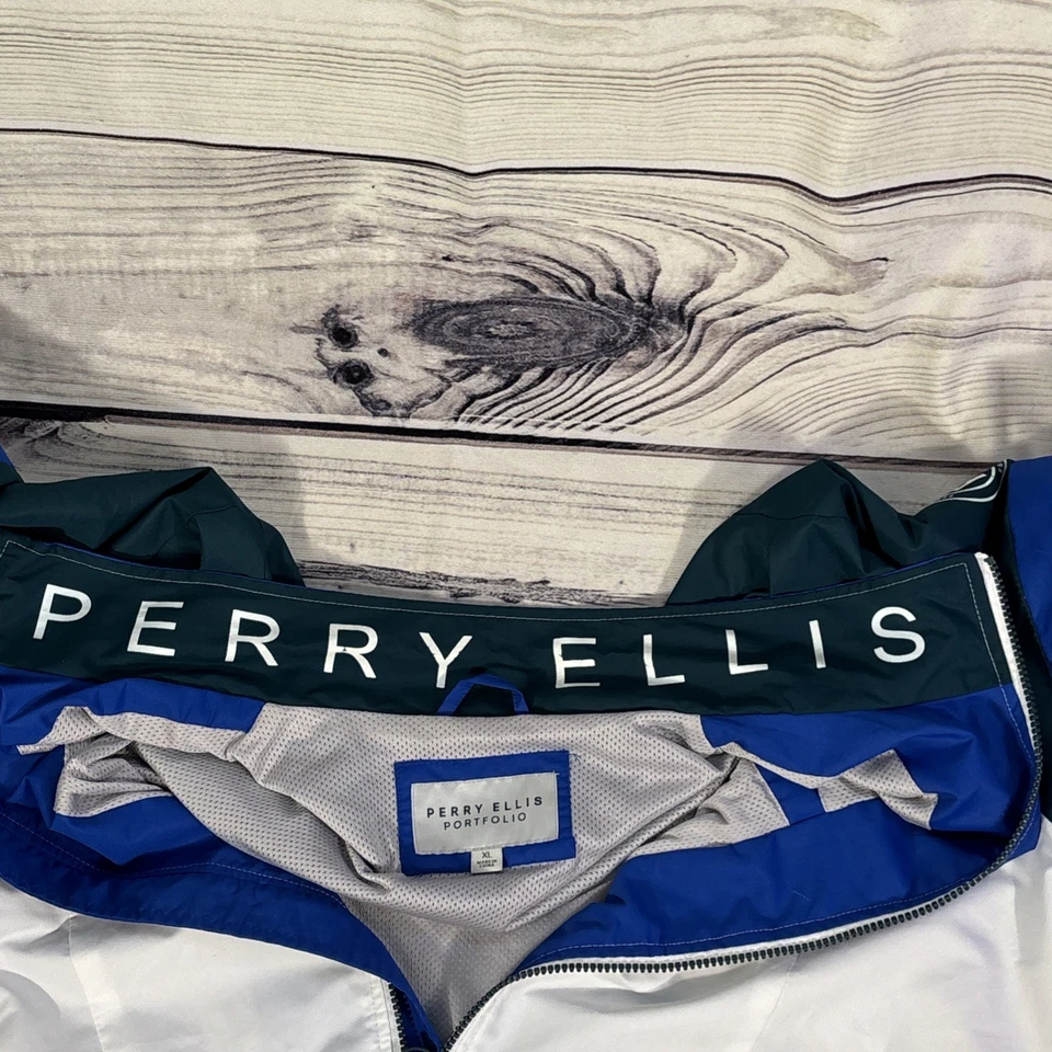 Perry Ellis Portfolio Men’s Water-resistant Windbreaker XL 80’s 90’s VTG Style - Image 4 of 4