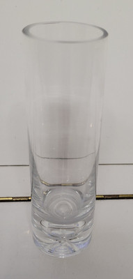 1 CLEAR GLASS KROSNO CYLINDER VASE THICK BOTTOM WITH BUBBLE 8 INCHES