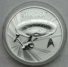 2016 Tuvalu Star Trek Enterprise $1, 1 oz .999 silver BU in Capsule.