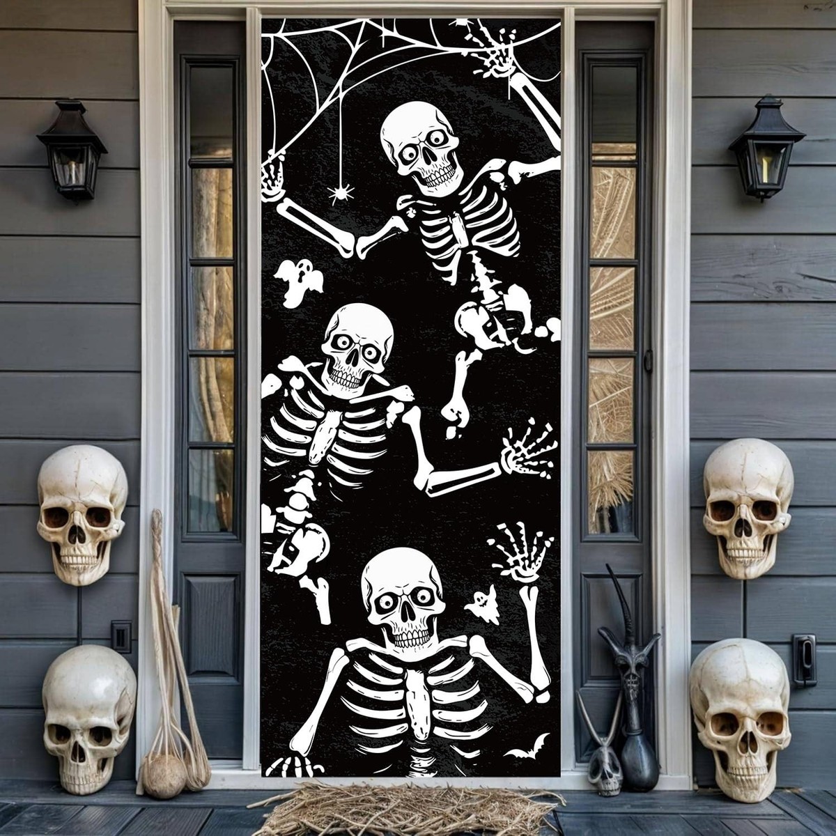 Skeleton Door Decorations Halloween Door Cover Halloween  display picture 1