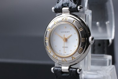 Vintage 1991 N NEUWERTIG Seiko Lucent 4N21-0500 römische Lünette Quarz Damenu...