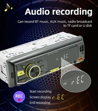 Single 1 Din Car Stereo CD Player Bluetooth FM Radio USB AUX Audio Receiver